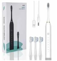 Звуковая зубная щетка Sonic Toothbrush Smarter X-3, белая