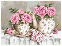 Набор для вышивания Утренний чай и розы 38 х 28 см B2320