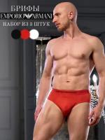 Трусы EMPORIO ARMANI, 3 шт., размер M, черный, красный, белый