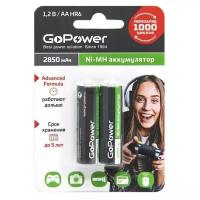 Аккумуляторная батарейка GoPower R6 AA BL2 NI-MH 2850mAh - 2шт