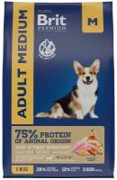 Сухой корм для взрослых собак Brit Premium, курица 1 уп. х 15 кг (для средних и крупных пород)