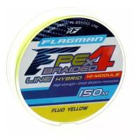 Шнур Flagman PE Hybrid F4 150м Fluo Yellow 0.16мм