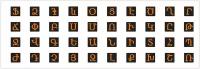 Армянские буквы набор мини наклеек на чёрном фоне 5x5 мм
