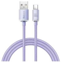 Кабель для передачи данных / быстрой зарядки / Baseus Crystal Shine Series Fast Charging Data Cable USB to Type-C 100W 2m Purple CAJY000505