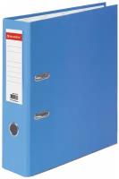 BRAUBERG папка-регистратор А4 с покрытием из ПВХ и уголком, 80 мм, голубой