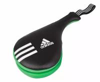 Ракетка для тхэквондо двойная adidas Kids Double Target Mitt черно-зеленая (размер XS, красно-черный) XS