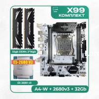 Комплект материнской платы X99: A4-W 2011v3 + Xeon E5 2680v3 + DDR4 Atermiter 2666Mhz 32Гб