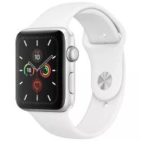 Силиконовый ремешок для Apple Watch series 1-6 и SE 38-40mm и 7 41mm / Браслет для Эпл Вотч серии 1-6 и СЕ 38-40 мм и 7 41 мм (White S)