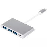 Адаптер Atcom Type-C - 3xUSB 3.0 + Type-C (AT2808), белый, 0.1 м