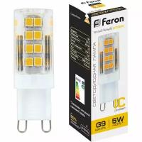 FERON Лампа светодиодная, 5W 230V G9 2700K, LB-432 25769