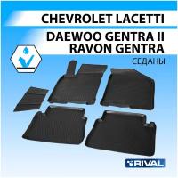 Комплект ковриков в салон RIVAL 11301001 для Daewoo Gentra, Chevrolet Lacetti, Ravon Gentra, 5 шт