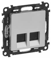 Legrand 753641 Valena LIFE. Информационная розетка двойная RJ45 Кат.5е UTP. С лицевой панелью