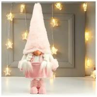 Кукла интерьерная "Бабусечка в розовой юбке и розовом колпаке" 48х12х20 см