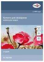 Папка для акварели 15л, А3, Гамма "Студия", 200г/м2, среднее зерно