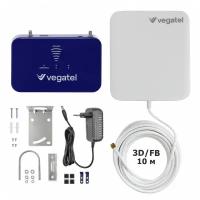 Комплект усилитель сотовой связи и интернета 2G GSM 3G UMTS и 4G LTE VEGATEL PL-1800 с репитером, антенной и кабельной сборкой