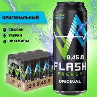 Flash Up Energy "Original", энергетический напиток, 12 шт. х 0,45 л, банка