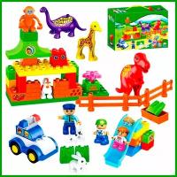 Конструктор LX Дупло Зоопарк, 81 деталь подарок для девочек, для мальчиков совместим с Lego