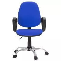 Кресло Easy Chair ткань синяя ТК9, Silver