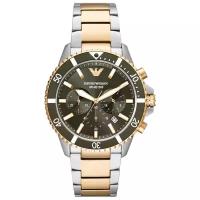 Наручные часы EMPORIO ARMANI мужские Diver AR11361 кварцевые, хронограф, секундомер, водонепроницаемые, золотой