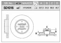 Диск Тормозной Sd1016 (51712-2d300, 51712-2d310, 51712-17000) Sangsin brake арт. SD1016