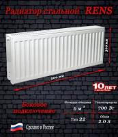 Радиатор отопления ренс 22*300*500