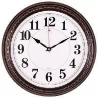 Часы настенные Рубин круглые 28,5 см, корпус черный с бронзой "Классика" (2950-002)