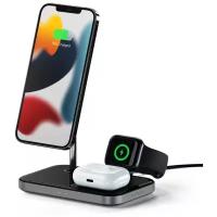 Беспроводное зарядное устройство-подставка Satechi Magnetic 3-in-1 Wireless Charging Stand серый космос ST-WMCS3M