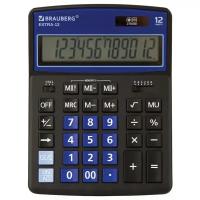 Калькулятор бухгалтерский BRAUBERG Extra-12, черно-синий, 4 шт
