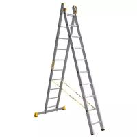 Алюминиевая двухсекционная профессиональная лестница Алюмет Р2 9210