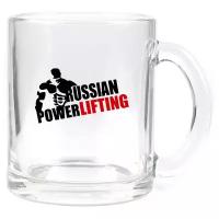 Стеклянная кружка прозрачная Russian Powerlifting