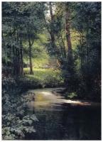 Репродукция на холсте Лесной ручей. Весной (Forest Stream. In the spring of) Мясоедов Григорий 40см. x 56см