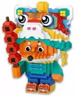 Конструктор LOZ Лиса в новогоднем костюме тигра 1120 деталей NO. 9266 Fox tiger mini blocks