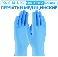 Перчатки нитрил-виниловые смотровые (одноразовые медицинские резиновые перчатки неопудренные)