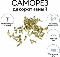 Набор декоративных саморезов 2 x 6 мм, 750шт