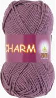 Пряжа Vita cotton Charm пыльная сирень (4195), 100%мерсеризованный хлопок, 106м, 50г, 3шт