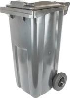 Мусорный контейнер уличный 120 литров Пластик Система на колесах с крышкой (Серый)