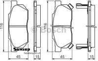 BOSCH 0986490440 Колодки тормозные HONDA Civic (94-97) передние (4шт.) BOSCH