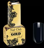 Nail Club professional Эмалевый гель-лак для ногтей с липким слоем GOLD CLUB 40 Black,13 мл