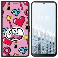 Чехол-книжка Krutoff Eco Book для TECNO POP 6 Pro Girl Power (черный)