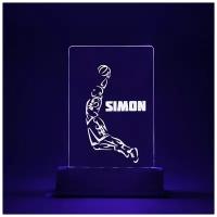 Светильник настольный именной в подарок баскетболисту "Slamdunk"