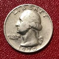 Монета США 25 центов 1970 год #4-7