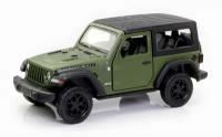 Машина металлическая RMZ City 1:32 Jeep Rubicon 2021 закрытый верх, инерционный механизм, двери открываются, зеленый матовый цвет. - Uni-Fortune [554060M(F)]