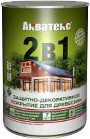 Защитно-декоративное покрытие для дерева Акватекс 2 в 1, полуматовое, 0,8 л, сосна