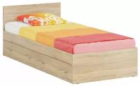 Кровать с ящиками Стандарт 900, цвет дуб сонома, ШхГхВ 93,5х203,5х70 см., сп.м. 900х2000 мм., без матраса, основание есть