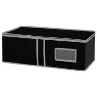 Ящик текстильный для хранения вещей "Black" на двусторонней молнии, прозрачное окошко, удобная ручка 60*30*20 см, цвет Черный
