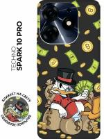 Матовый чехол Rich Scrooge для Tecno Spark 10 Pro / Техно Спарк 10 Про с 3D эффектом черный