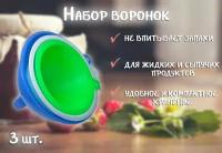 Воронка кухонная, набор 3 шт. ТН87-27 / Воронка пластиковая, диаметр 8.5-10-11.5 см