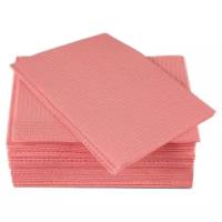 Cалфетки стоматологические нагрудные СТАНДАРТ 1 слой бумаги + 1 слой полиэтилена розовые 500 шт