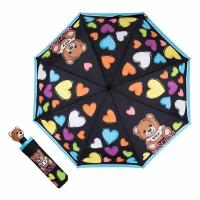 Зонт складной Moschino 8587-OCA Hearts and Bear Black