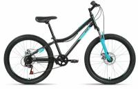 Подростковый велосипед Altair MTB HT 24 2.0 D, год 2022, цвет Черный-Зеленый, ростовка 12